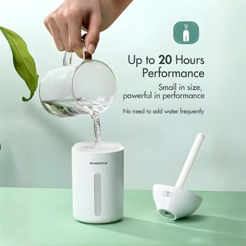 Prenosný mini zvlhčovač vzduchu Homasy, 320 ml (biely)