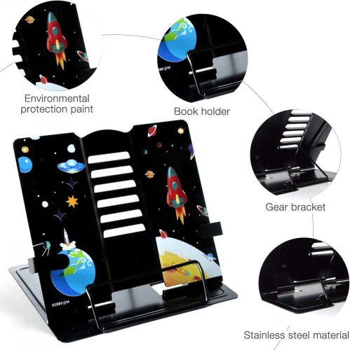 Skladací detský čitateľský stojan MEISHANG so vzorom astronauta - nastaviteľná výška