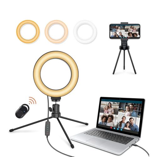 Jeemak PC50 kruhové svetlo so stojanom – LED selfie lampa s držiakom na telefón