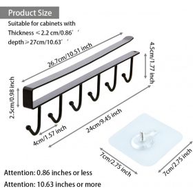   Závesný kuchynský háčik LikeSun bez vŕtania, držiak na hrnčeky 2 ks (čierny)