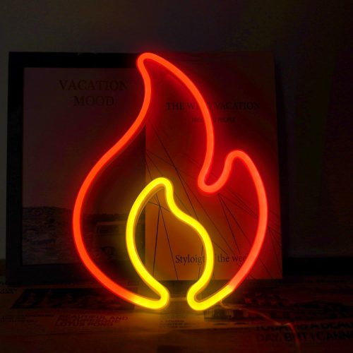 Fire Flame Neon LED nástenná dekorácia