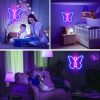 LED neónové svetlo Wanxing v tvare motýľa 23x19cm