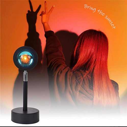 LED projektor s projekciou západu slnka (červená)