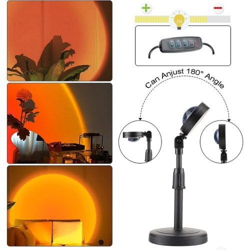 GTTFAE Lampa Západ Slnka – LED svetlo nálady, nastaviteľné tienidlo s gradientnou modrou farbou