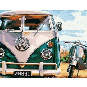   Generické maľovanie podľa čísel olejomaľba – motív auta, kreatívna sada pre domácich majstrov