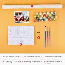   Generické maľovanie podľa čísel olejomaľba – motív auta, kreatívna sada pre domácich majstrov