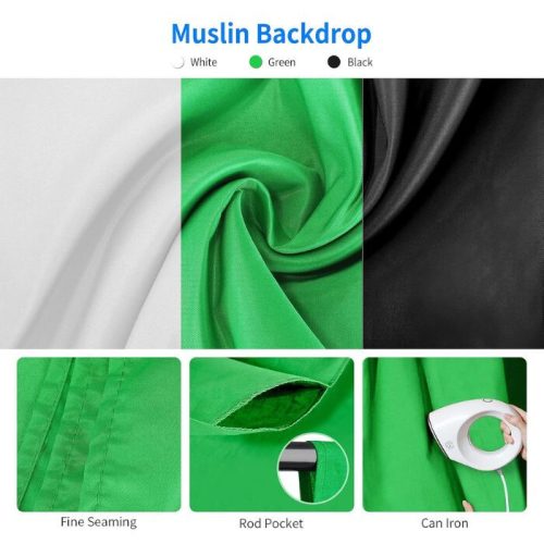 Profesionálna fotoštúdiová sada Hakutatz s kruhovým svetlom, softboxom a pozadím