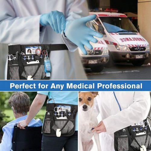 SITHON taška na opasok pre lekárov a zdravotné sestry (čierna)