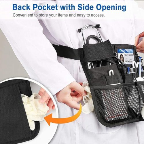 SITHON taška na opasok pre lekárov a zdravotné sestry (čierna)