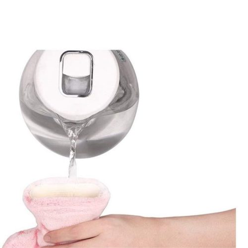 Fľaša na vodu SEPTAM v tvare srdca – 1 l, mäkký plyšový obal