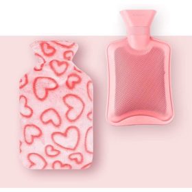   Ružová fľaša na vodu so vzorom srdca – mäkký obal, pohodlné hreje