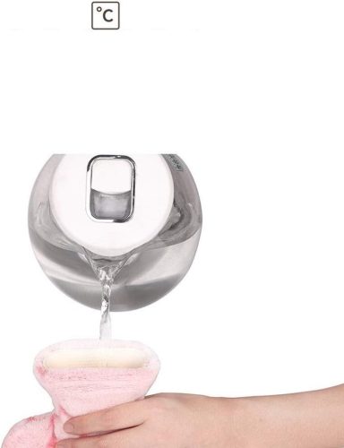 Ružová fľaša na vodu so vzorom srdca – mäkký obal, pohodlné hreje