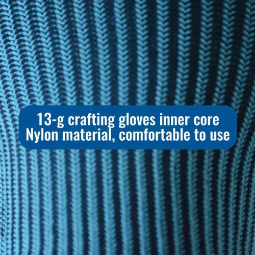 Modré montážne rukavice s latexovým povlakom z polyesteru – 2 páry, protišmykové, odolné voči porezaniu