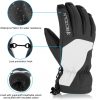 Zimné lyžiarske rukavice BOODUN nepremokavé a vetruodolné, veľkosť L – čierno-biele, zateplené