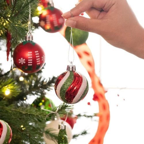 Victor’s Workshop 35 ks vianočných ozdôb na stromček – červeno-zelený sviatočný výber
