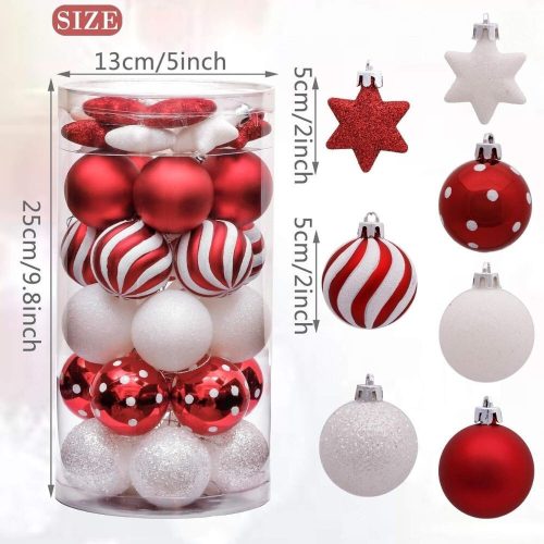 Victor’s Workshop 35 ks vianočných ozdôb na stromček – červeno-biely sortiment