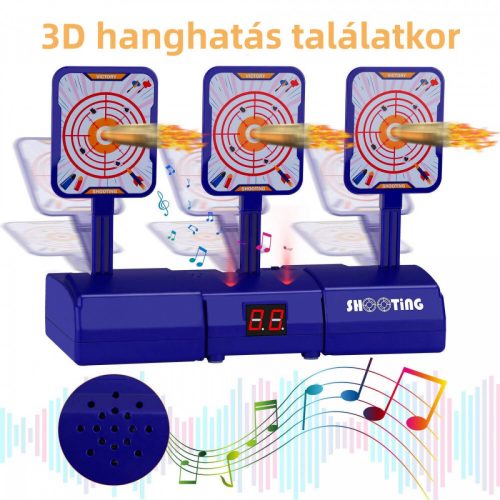 STRELECKÁ Trojitá terčová doska pre deti – na batérie, so zobrazením skóre, pre detské zbrane