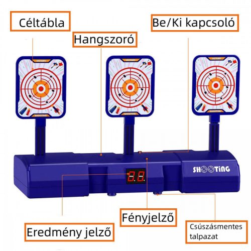 STRELECKÁ Trojitá terčová doska pre deti – na batérie, so zobrazením skóre, pre detské zbrane