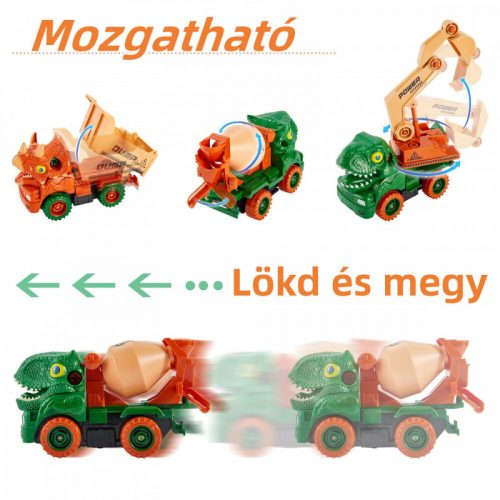 ToeyPlay Hračka Dinosaurus Stavebné stroje 3 ks.