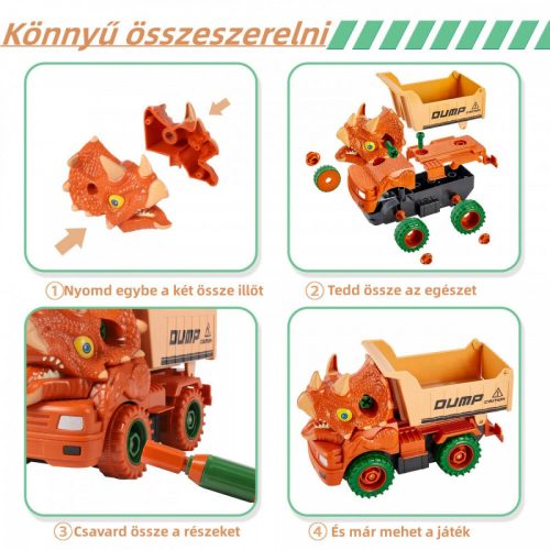 ToeyPlay Hračka Dinosaurus Stavebné stroje 3 ks.