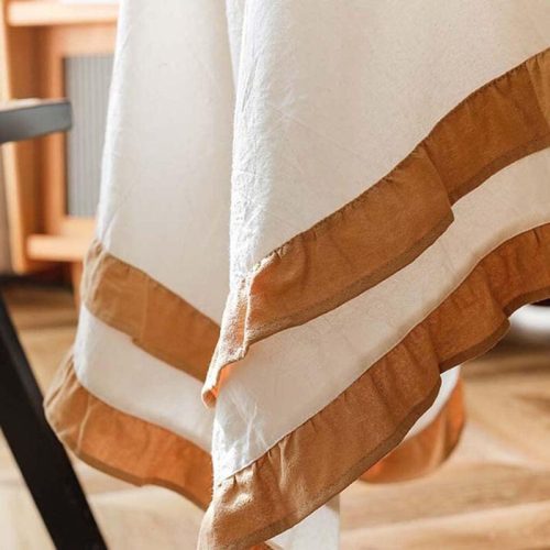 Foxace, Biely, Škandinávsky štýl, obrus s volánmi (140x180 cm)