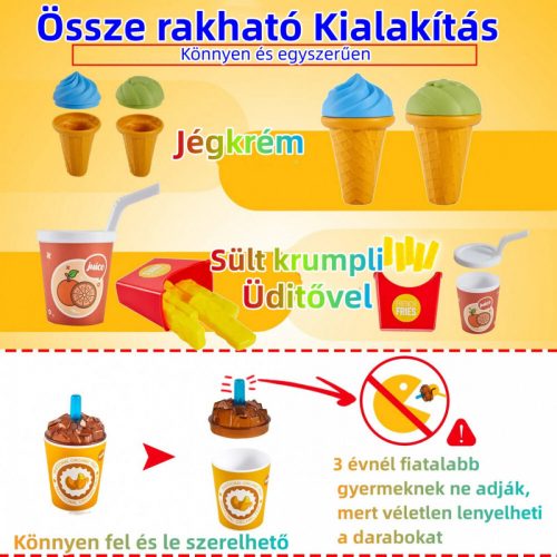 Detská hracia sada s pizzovým menu – farebná hra na postavy s príslušenstvom