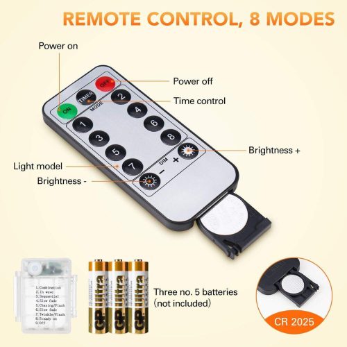 LED reťazové svetlá SUNNEST – teplá biela, pre vnútorné aj vonkajšie použitie