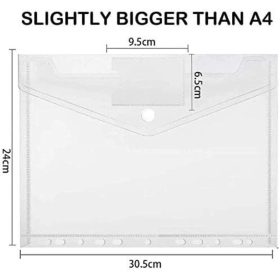   10-dielna sada vkladateľných priehľadných plastových priečinkov – úložisko a organizér na dokumenty