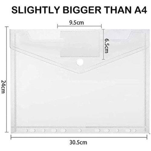 10-dielna sada vkladateľných priehľadných plastových priečinkov – úložisko a organizér na dokumenty