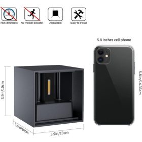   K-Bright LED vonkajšia nástenná lampa 12W, IP65 vodeodolná, antracitová, teplé biele svetlo - 1 ks