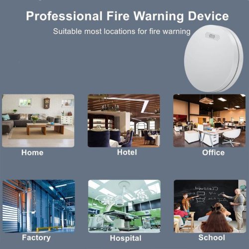 Detektor dymu Xindum 5 ks – certifikovaný TÜV, sbatériou, biely