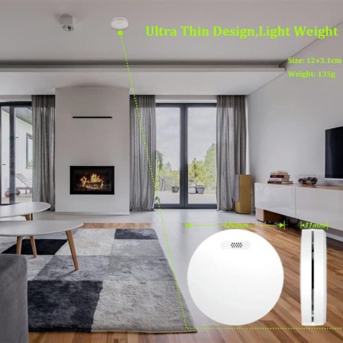 Detektor dymu Xindum 5 ks – certifikovaný TÜV, sbatériou, biely