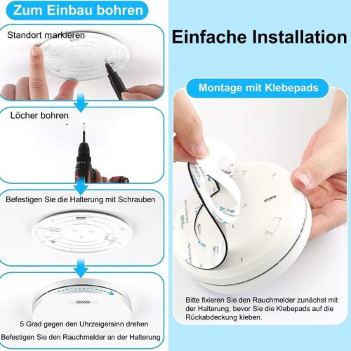 Detektor dymu Xindum 5 ks – certifikovaný TÜV, sbatériou, biely