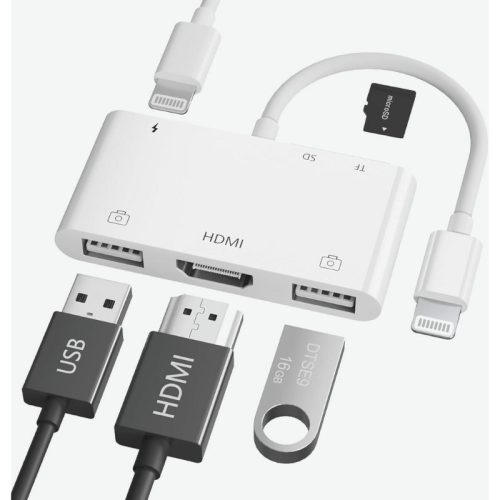 Blux prevodník, 2x USB-A / HDMI / 3, 5mm Jack adaptér - Biely