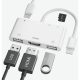 Blux prevodník, 2x USB-A / HDMI / 3, 5mm Jack adaptér - Biely