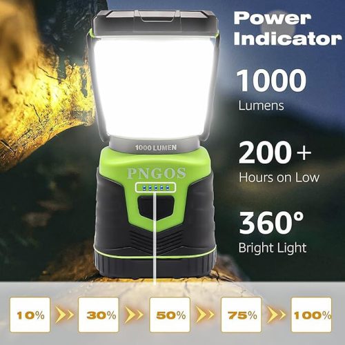 Prenosné kempingové svetlo Pngos Green LED s batériou – 10 LED diód