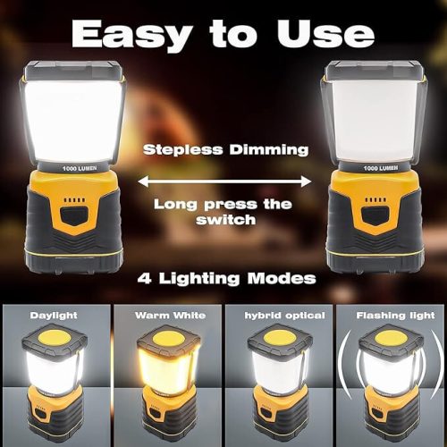 Prenosné oranžové LED kempingové svetlo Pngos – 1000 lúmenov