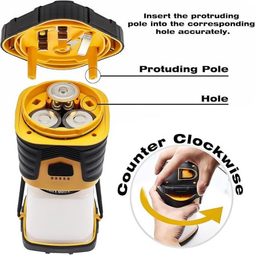 Prenosné oranžové LED kempingové svetlo Pngos – 1000 lúmenov