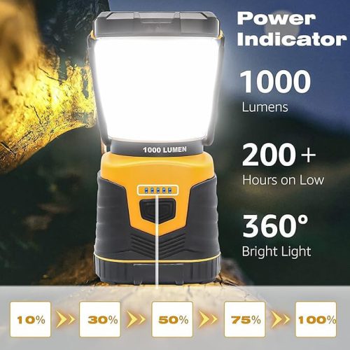 Prenosné oranžové LED kempingové svetlo Pngos – 1000 lúmenov