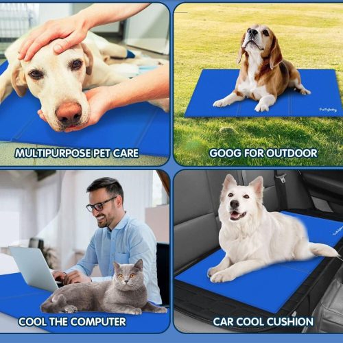 Chladiaci matrac Furrybaby M pre domáce zvieratá – 50×65 cm, modrý