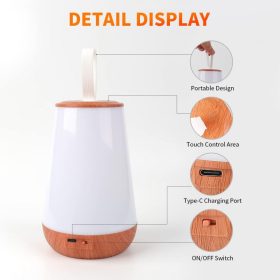   LED nočné svetlo – vzor dreva, teplé svetlo, stolová lampa do spálne