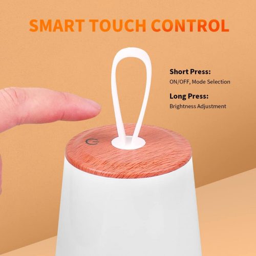 LED nočné svetlo – vzor dreva, teplé svetlo, stolová lampa do spálne