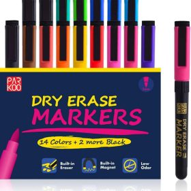   Sada magnetických popisovačov na bielu tabuľu ParKoo 14+2 ks – viacfarebné, odolné písacie pero