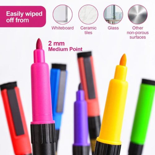 Sada magnetických popisovačov na bielu tabuľu ParKoo 14+2 ks – viacfarebné, odolné písacie pero