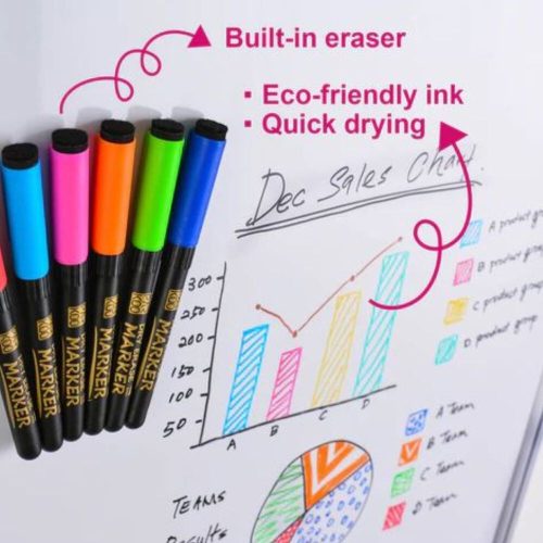 Sada magnetických popisovačov na bielu tabuľu ParKoo 14+2 ks – viacfarebné, odolné písacie pero